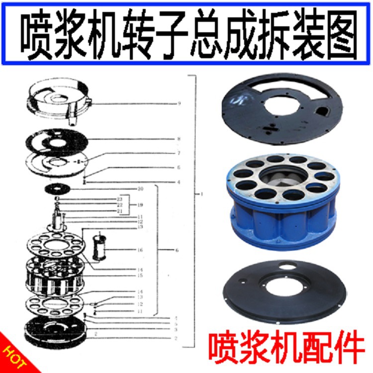 轉子體總成 噴漿機轉子總成拆裝圖 噴漿機易損件